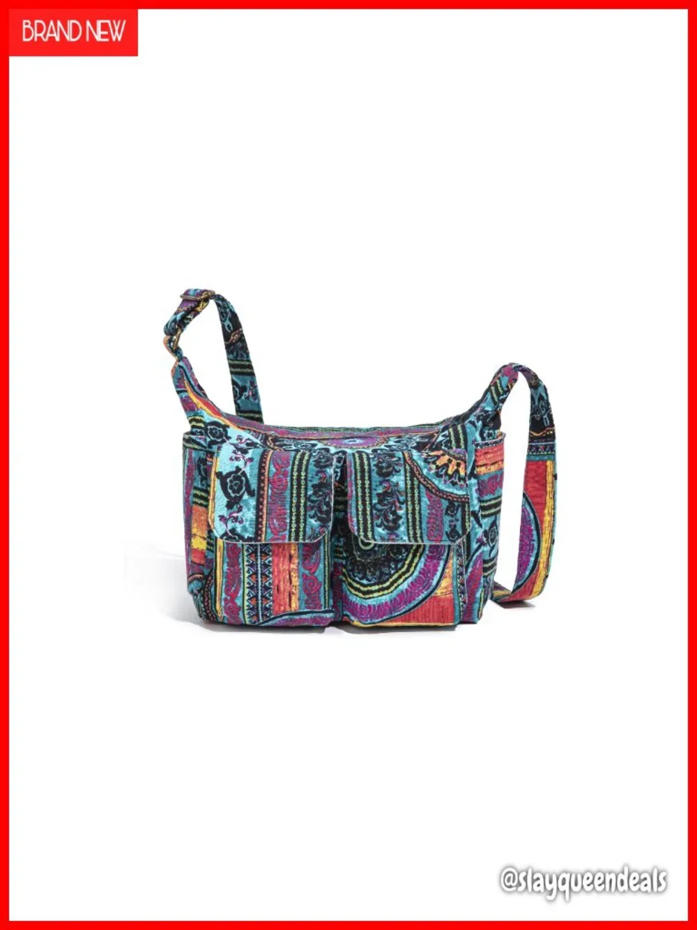 Retro Multiple Pockets Bohemian Canvas Hobo Shoulder Bag Hippie Boho Crossbody